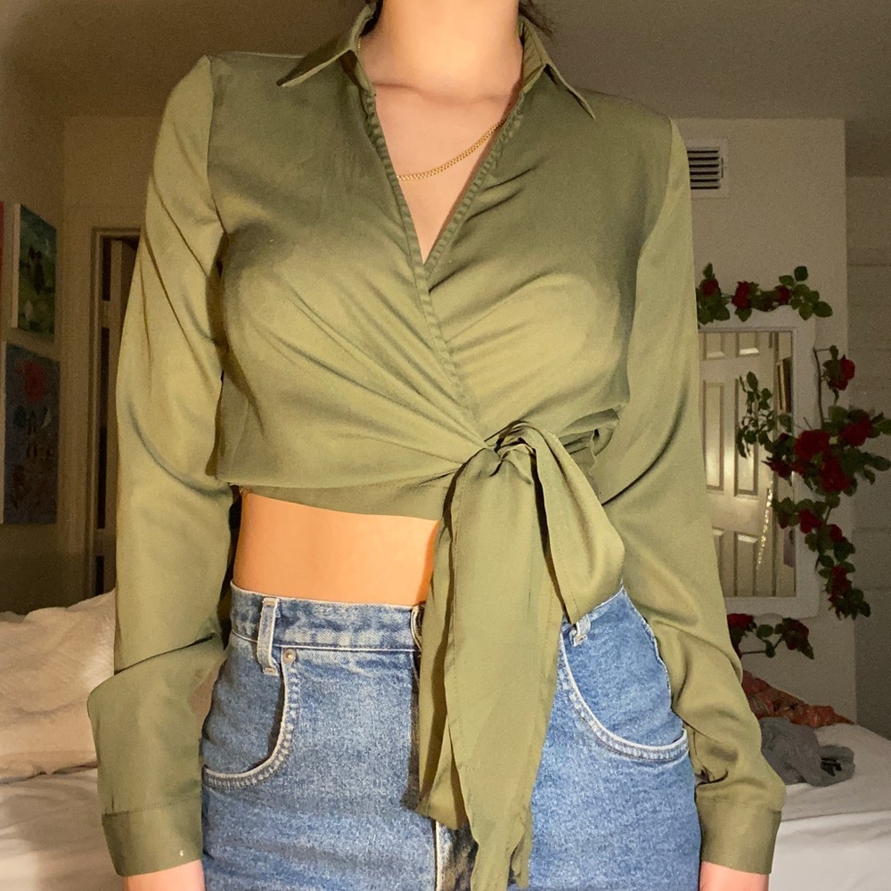 wrap top from pretty little thing